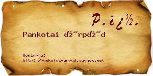 Pankotai Árpád névjegykártya