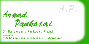arpad pankotai business card